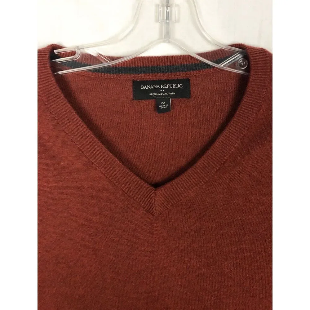 Banana Republic Sweater‎ Mens Brick Premium Luxe Yarn Long Sleeve Knit Size M